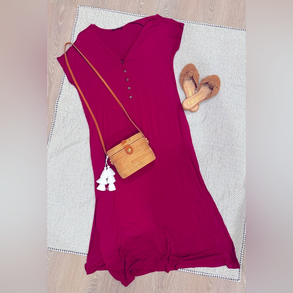 Cap-Sleeve Maxi Dress